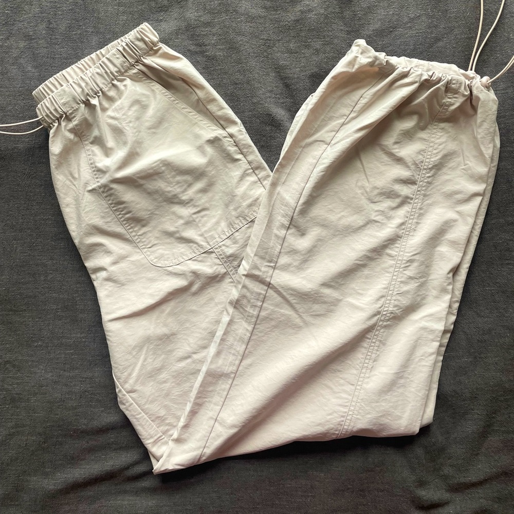 Cream Windbreaker Cargos / Parachute Pants